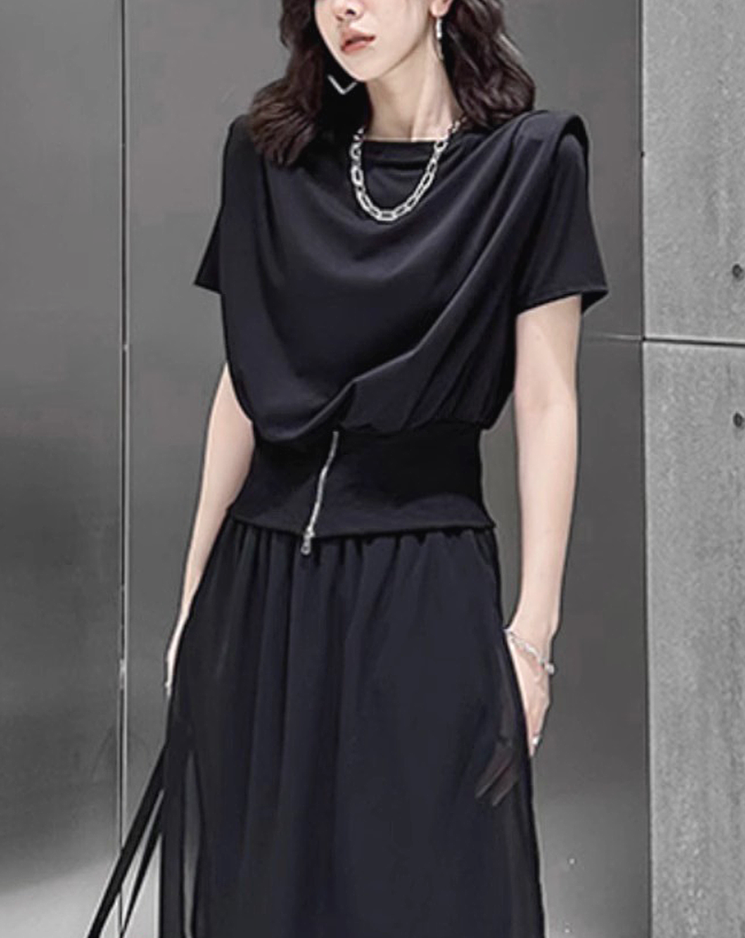 ♀Waist Zip Shirt