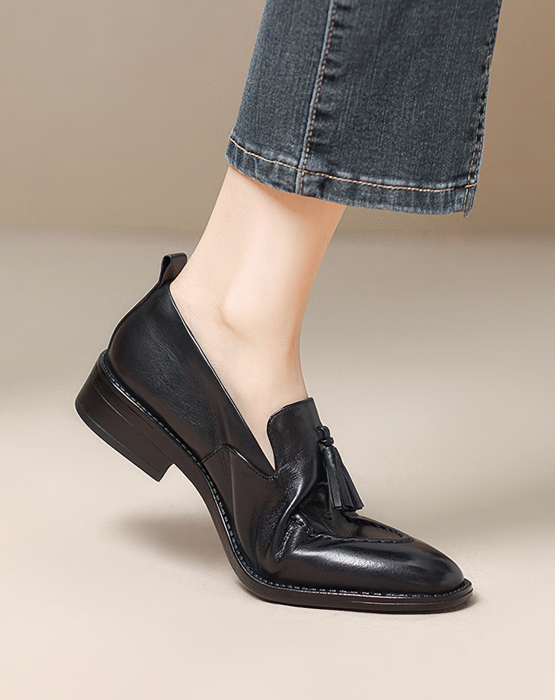 ♀本革／Classic Tassel Leather Loafers