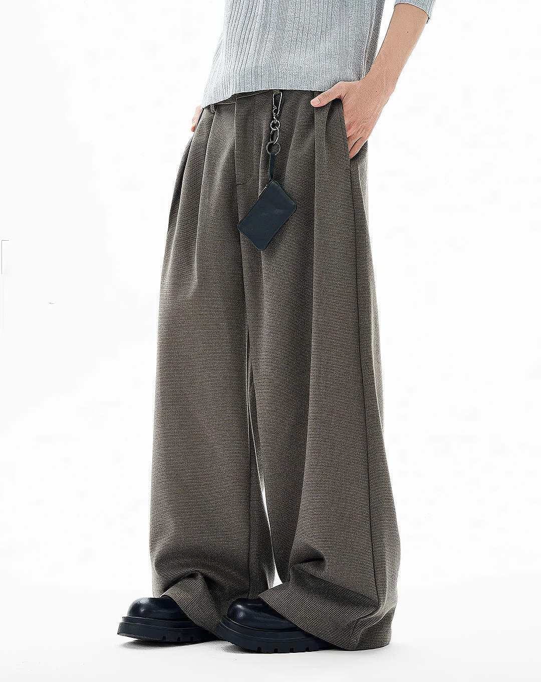 ♂♀Wide Leg Textured Trousers