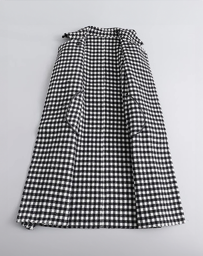 ♀Houndstooth Wool Coat