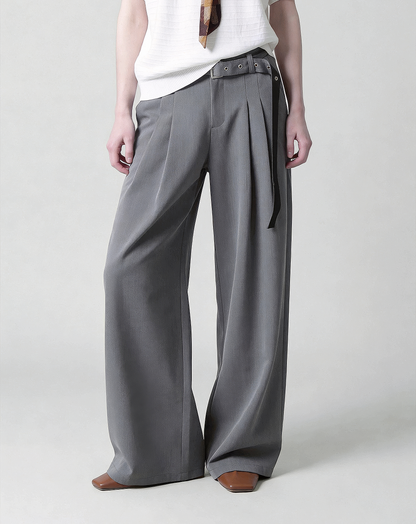 ♂♀Eyelet Belt Wide Pants