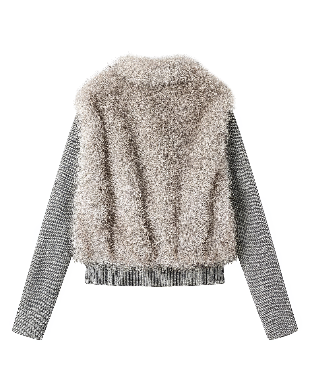 ♀Fur Combined Knit Blouson