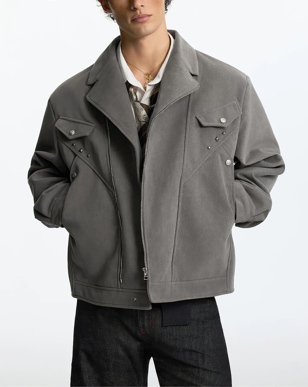 ♂♀Western Studded Zip Jacket