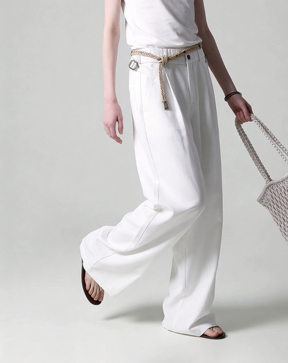 ♂♀Side Buckle Wide Pants