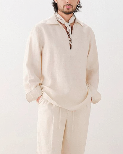 ♂Relaxed Linen Vareuse Shirt