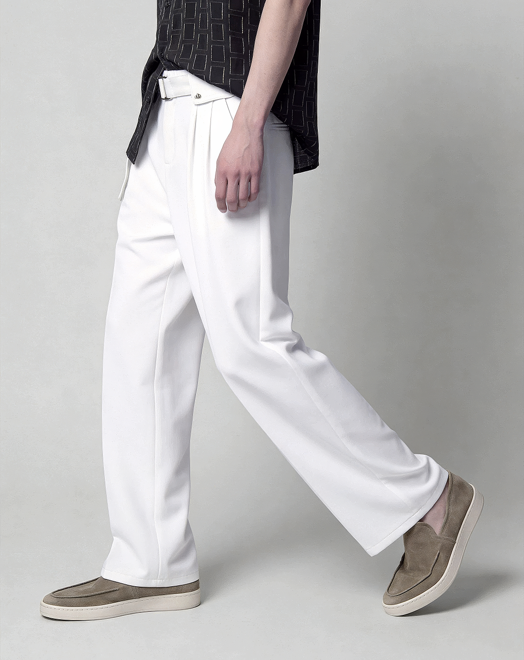 ♂♀Belted Tuck Pants