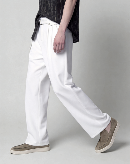 ♂♀Belted Tuck Pants