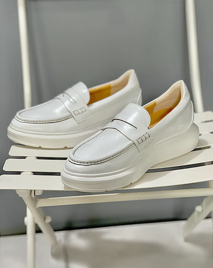 ♂♀本革／Chunky Sole Unisex Loafers