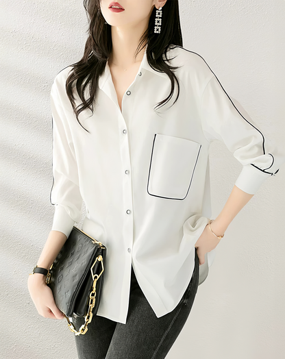 ♀Piping Line Relax Shirt