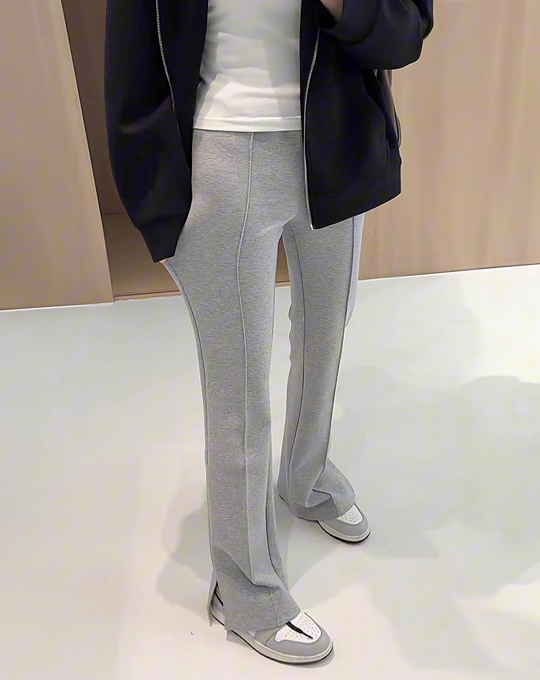 ♀Slit Hem Jogger Pants