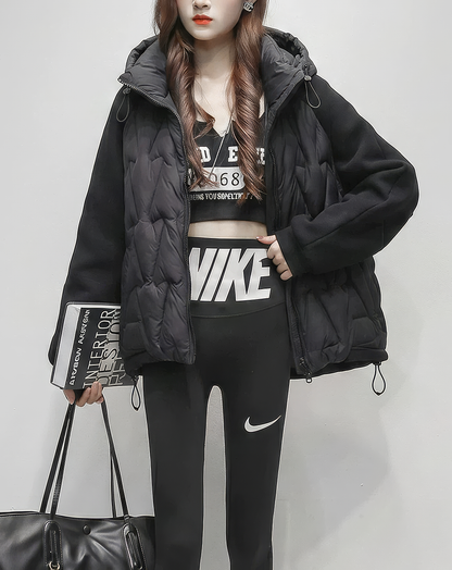 ♀Quilted Hooded Down Jacket