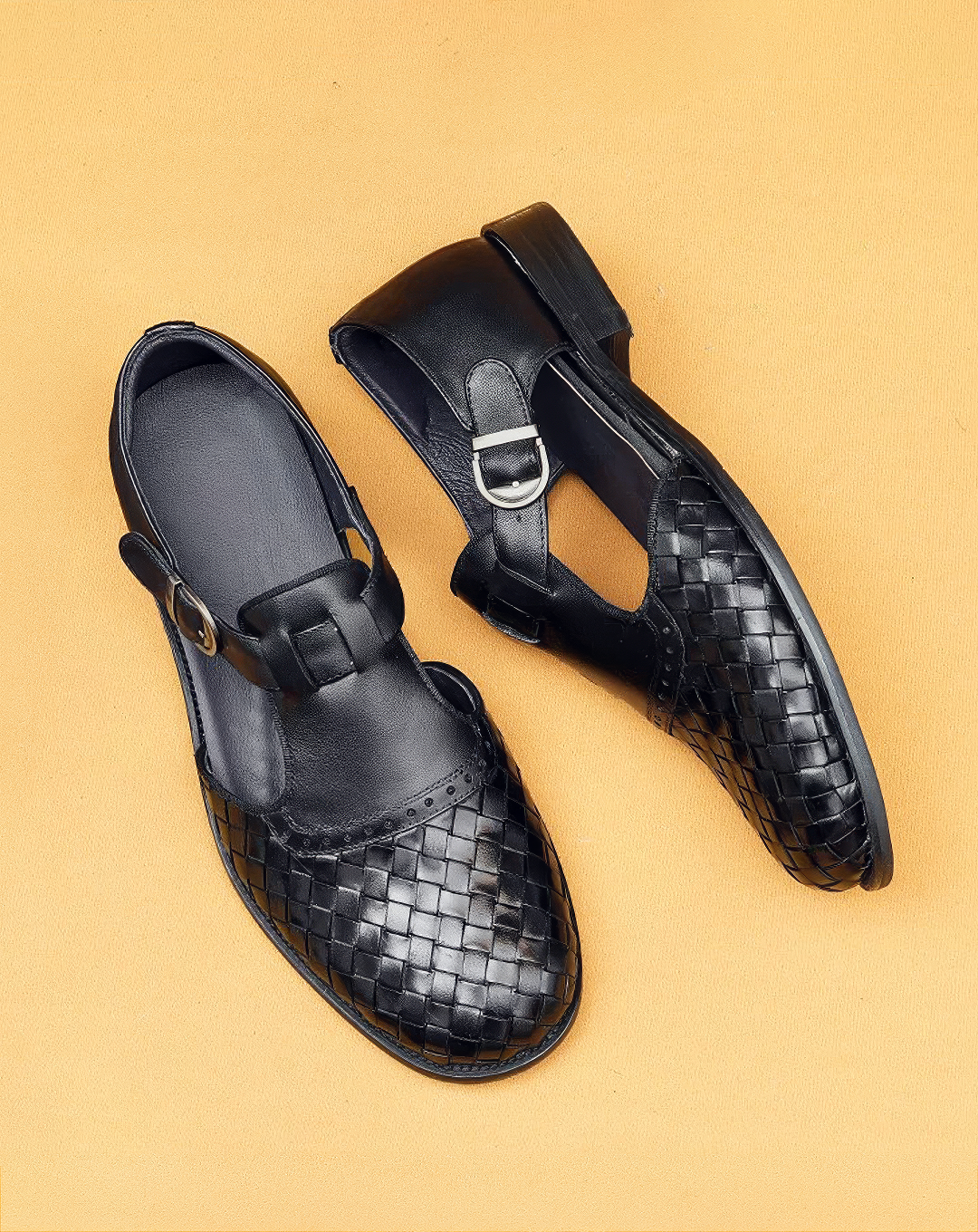 ♂本革／Woven Leather Strap Sandals