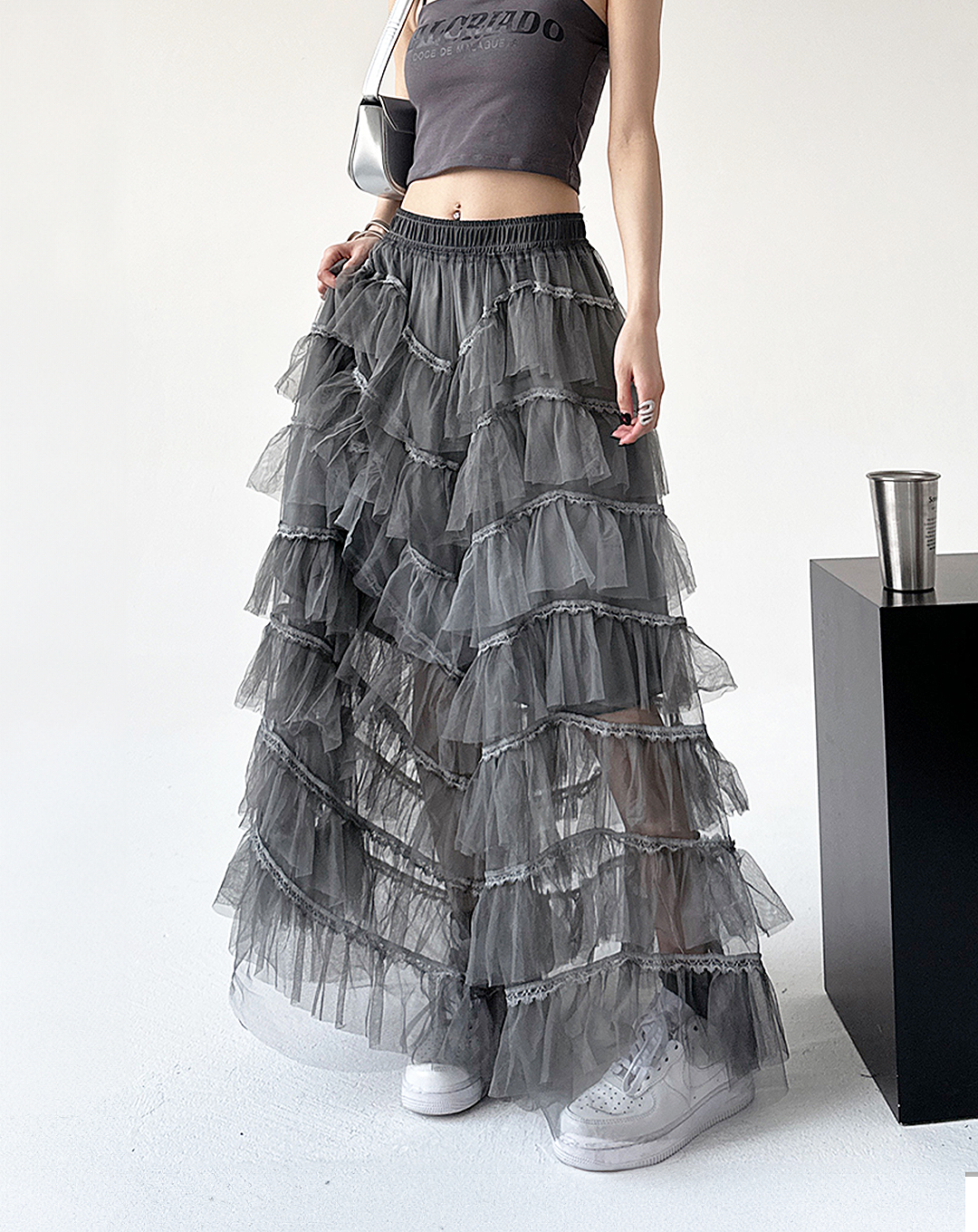 ♀Tiered Tulle Skirt