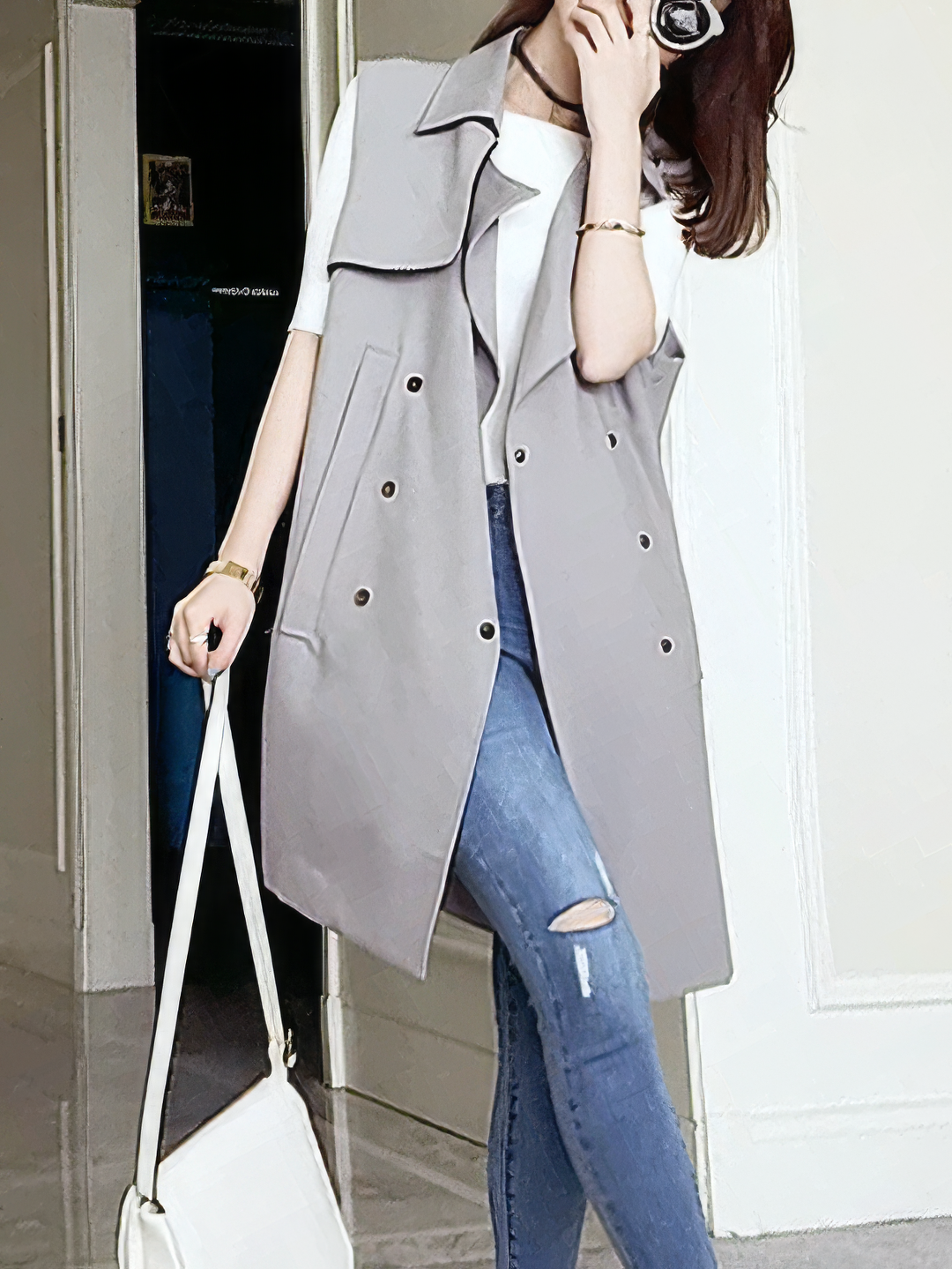 ♀Double Breasted Tailored Gilet