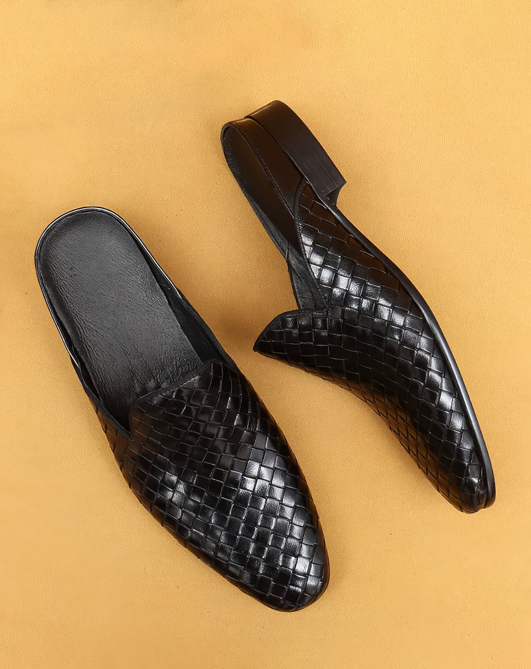 ♂本革／Woven Leather Mule Shoes