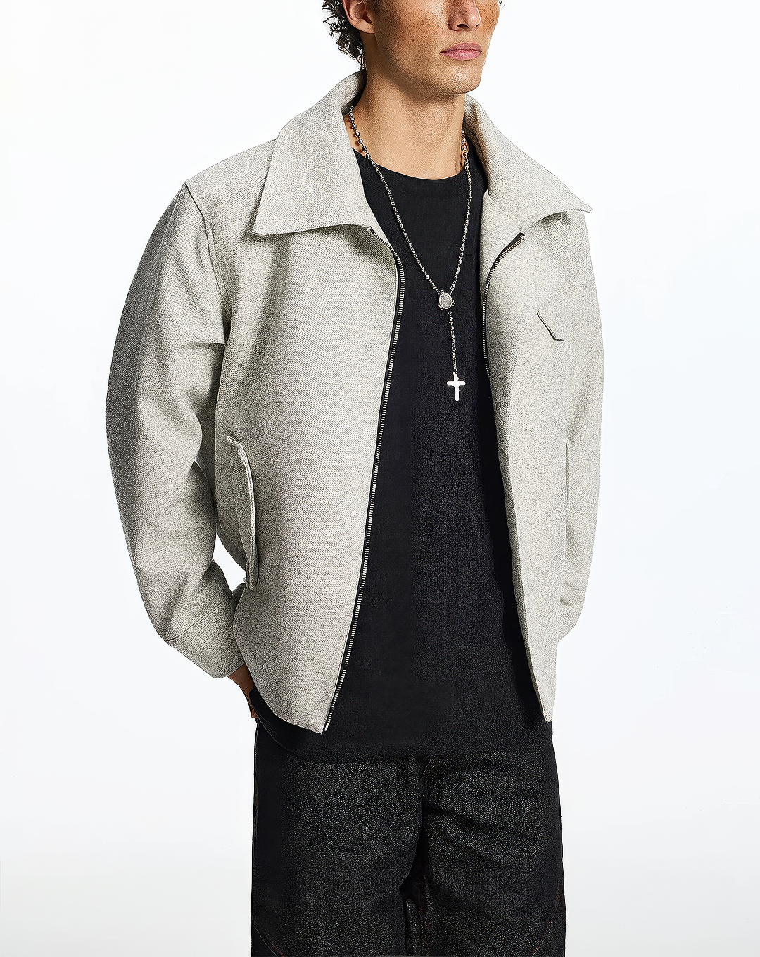 ♂♀Belted Wool Blend Jacket