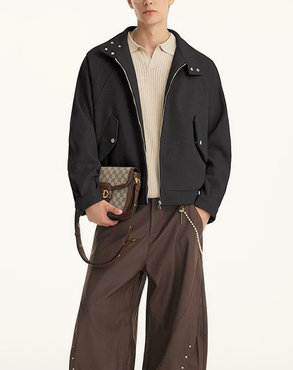 ♂♀Snap Collar Melton Jacket
