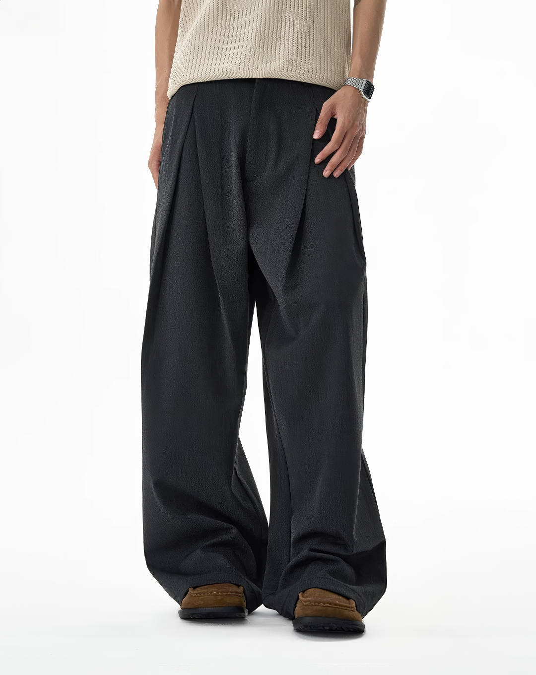 ♂♀Deep Tuck Wide Pants