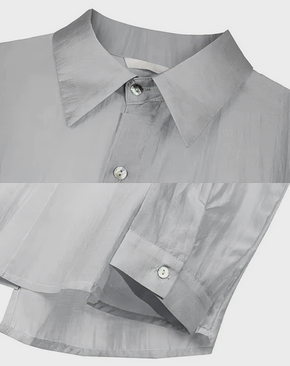 ♀Relaxed Sheer Button Shirt