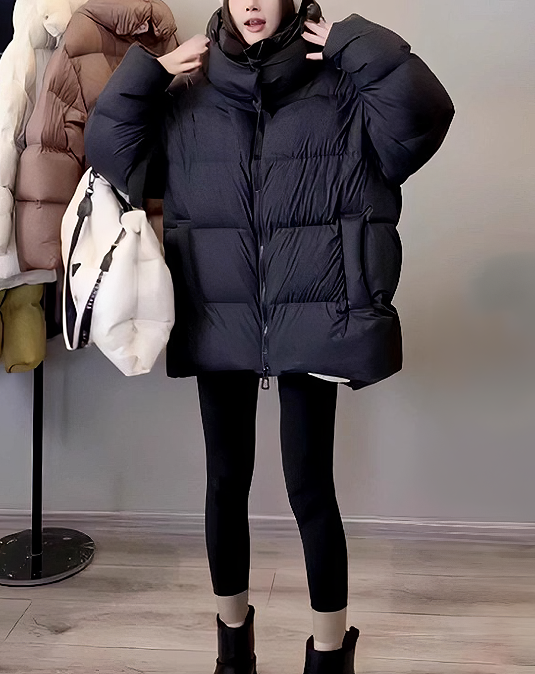 ♀Puffy High Neck Down