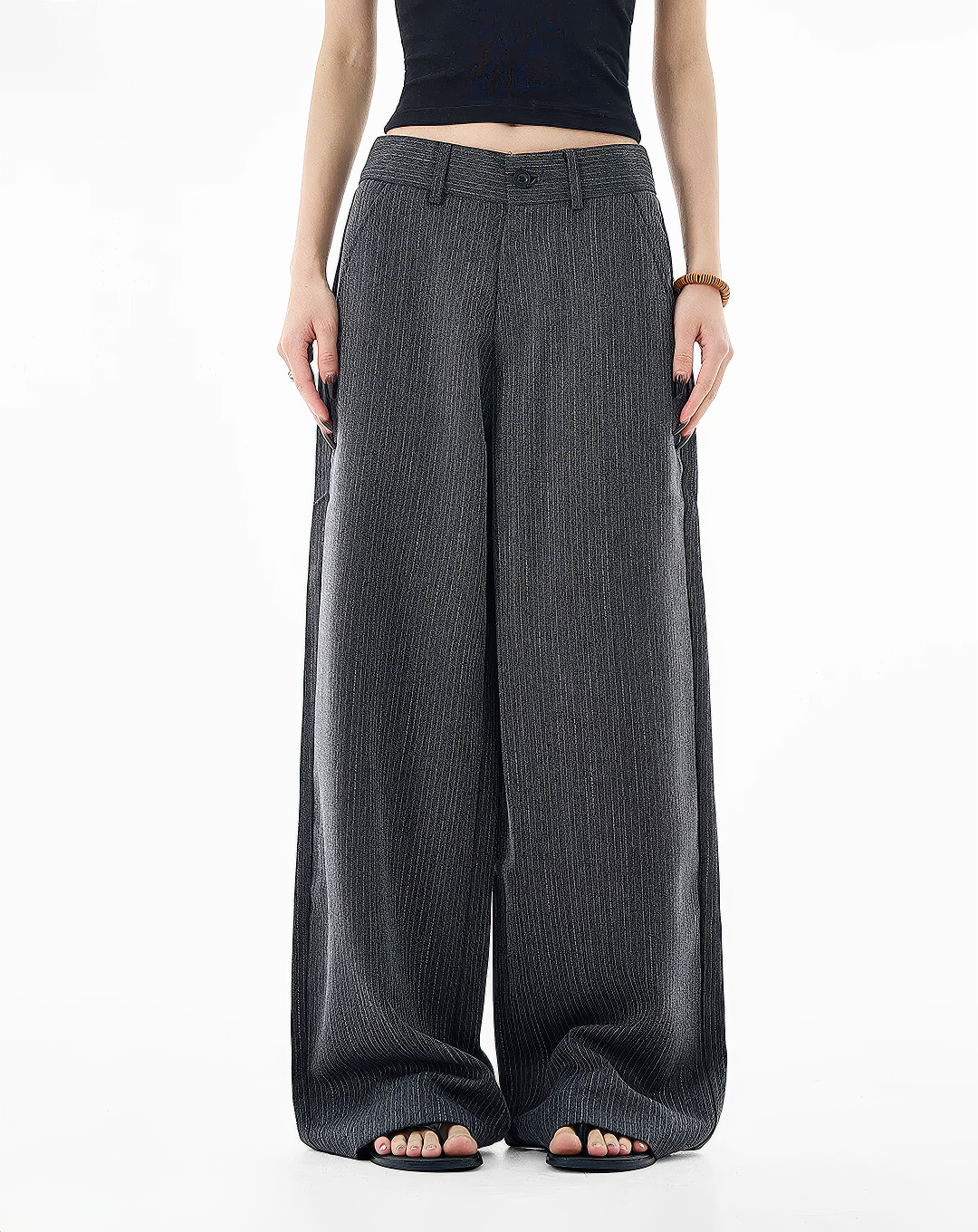 ♂♀Pinstripe Wide Leg Trousers