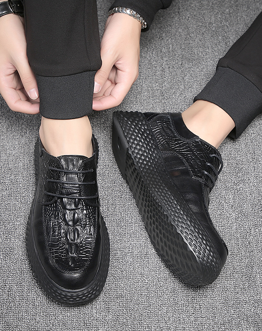 ♂Embossed Platform Shoes