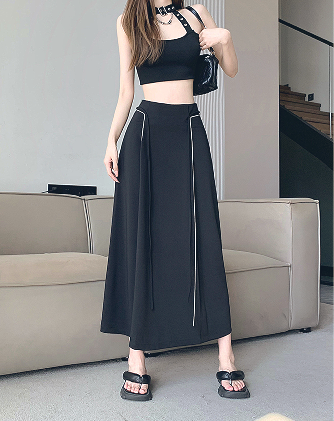 ♀Straight Line Long Skirt
