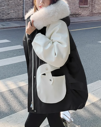 ♀Fur Collar Zip Jacket