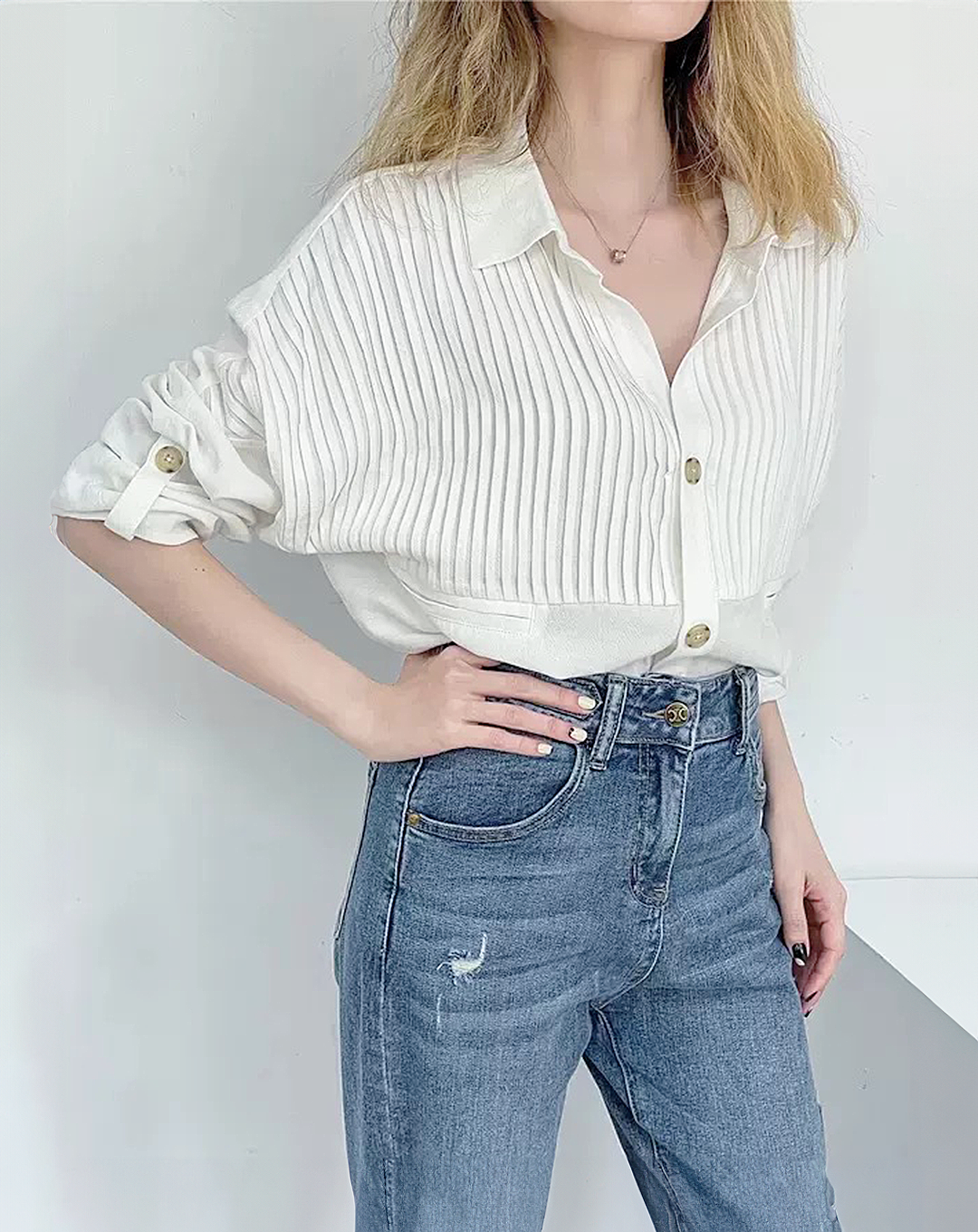 ♀Top Pleated Shirt