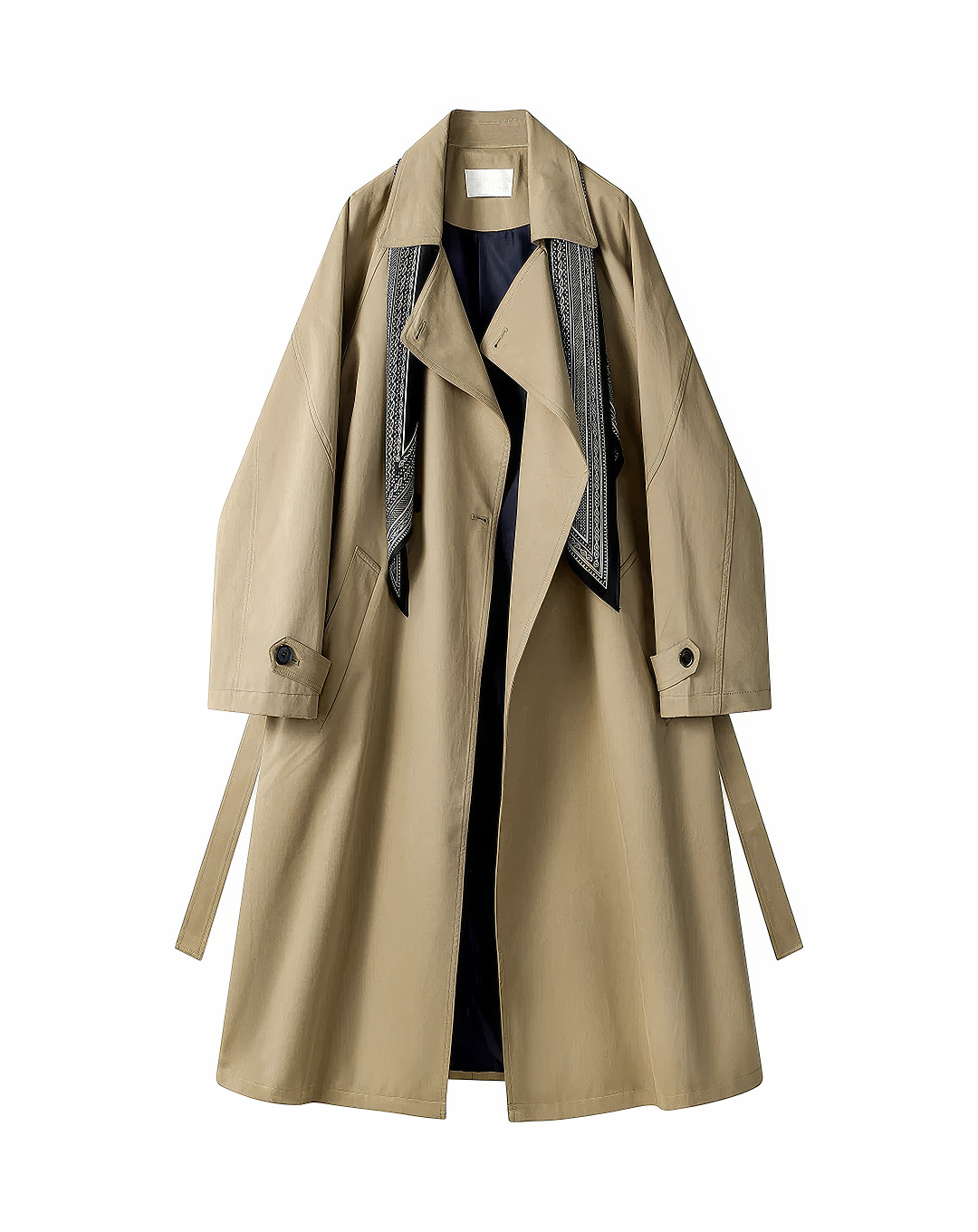 ♀Scarf Accent Trench Coat