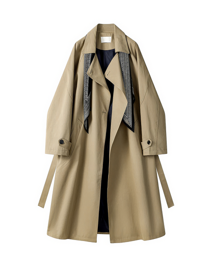 ♀Scarf Accent Trench Coat