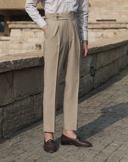♂Khaki Stripe Tailored Pants