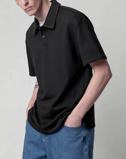 ♂♀Contrast Stitch Polo Shirt