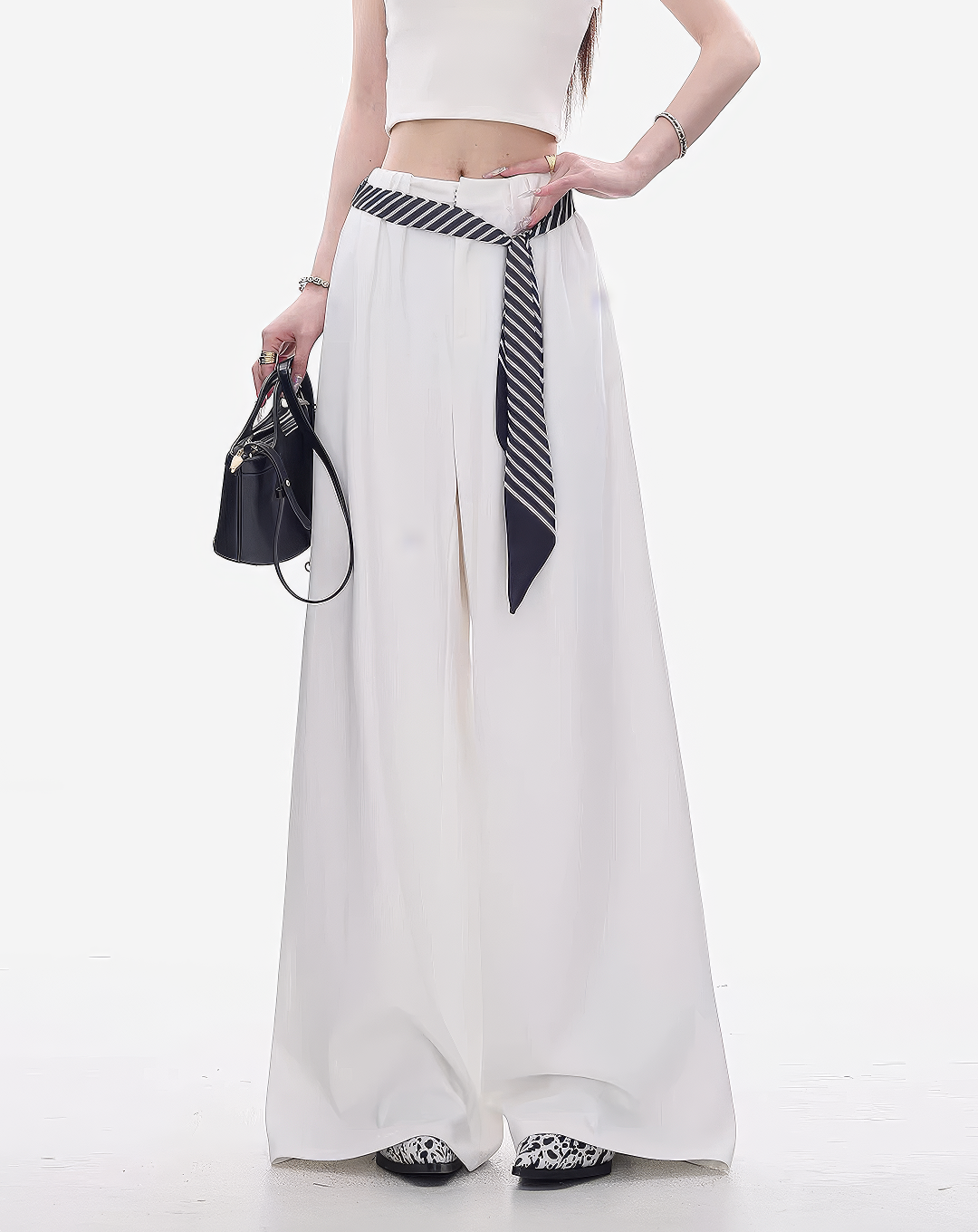 ♀Marine Stripe Palazzo Pants
