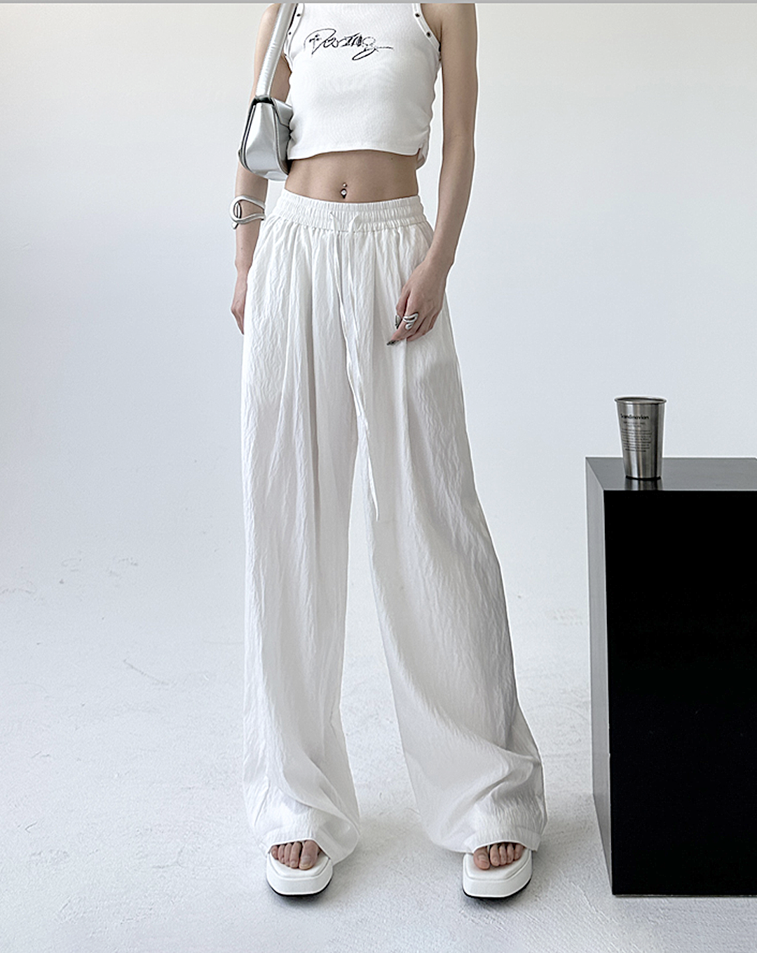 ♀Washer Loose Drawstring Pants