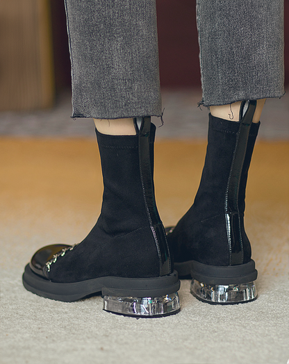 ♀Clear Sole Chain Boots