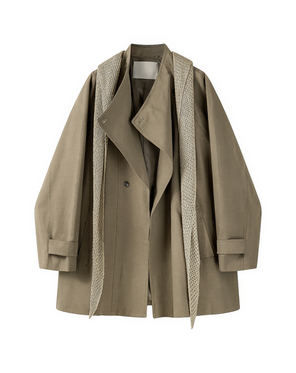 ♀Knit Cape Short Coat