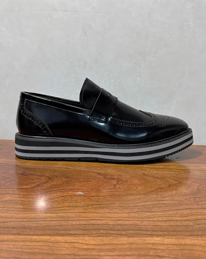 ♂♀本革／Platform Brogue Loafer