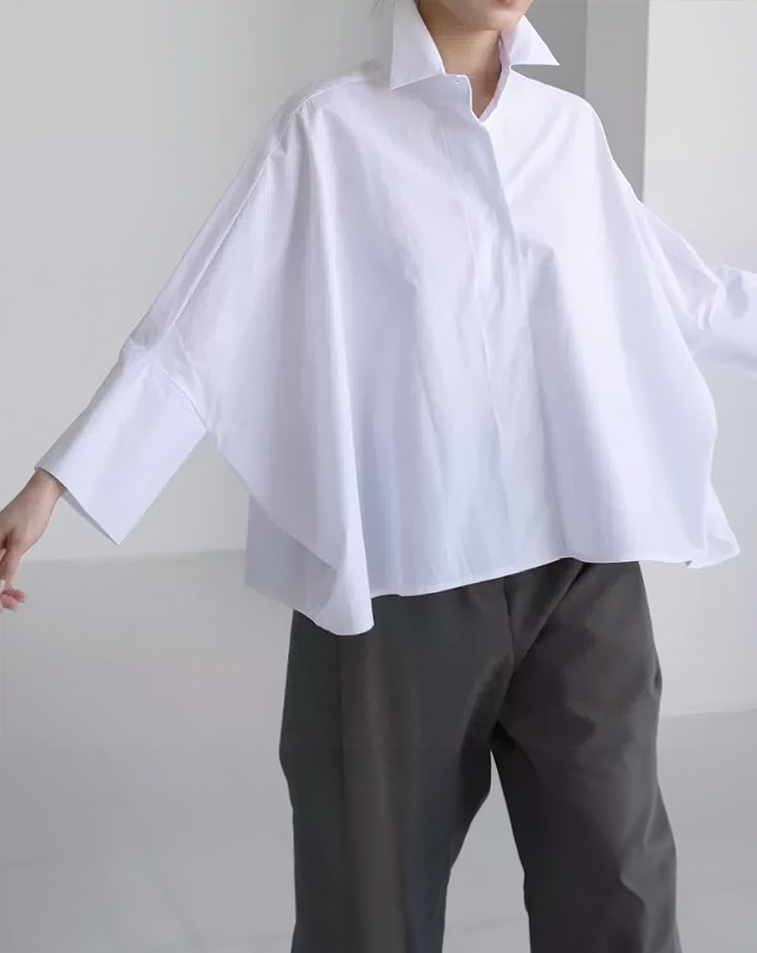 ♀Dolman Sleeve White Shirt