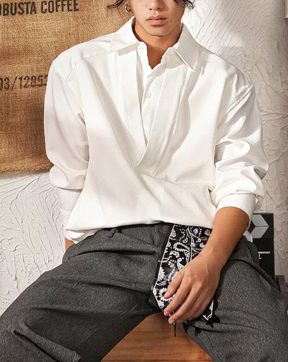 ♂Layered Like V-neck Shirt