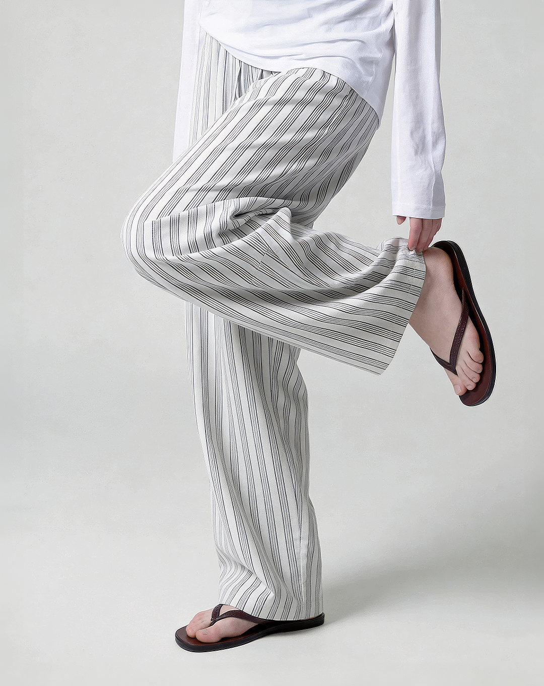 ♂♀Drawstring Stripe Easy Pants