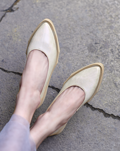 ♀本革／Pointed Toe Platform Pumps