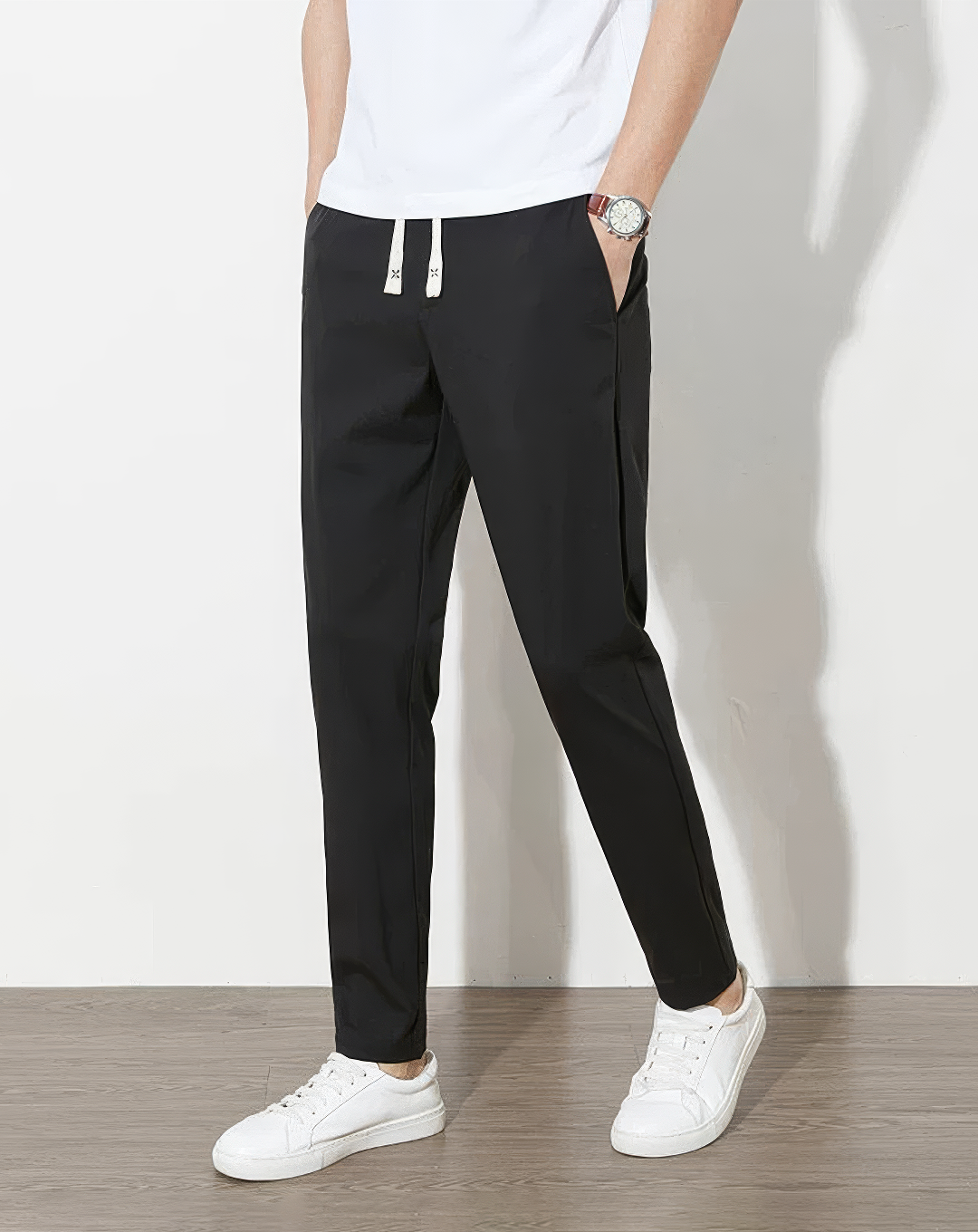 ♂Tapered Drawstring Casual Pants