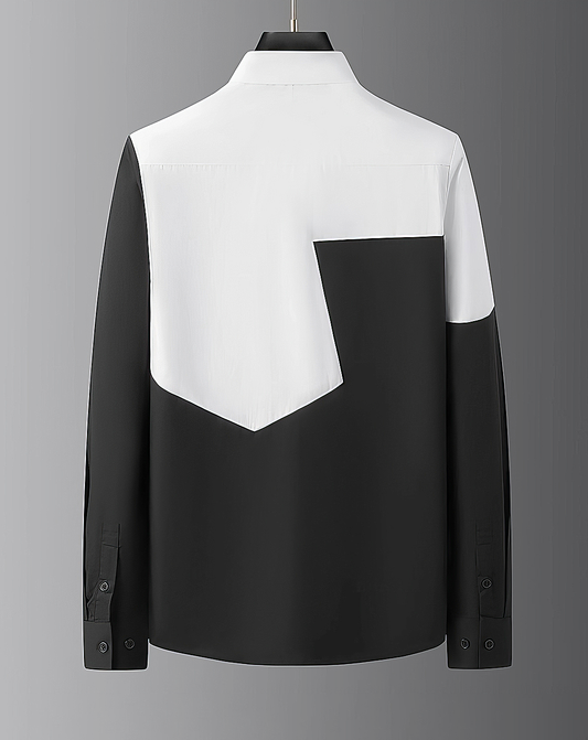 ♂Asymmetric Color Block Shirt