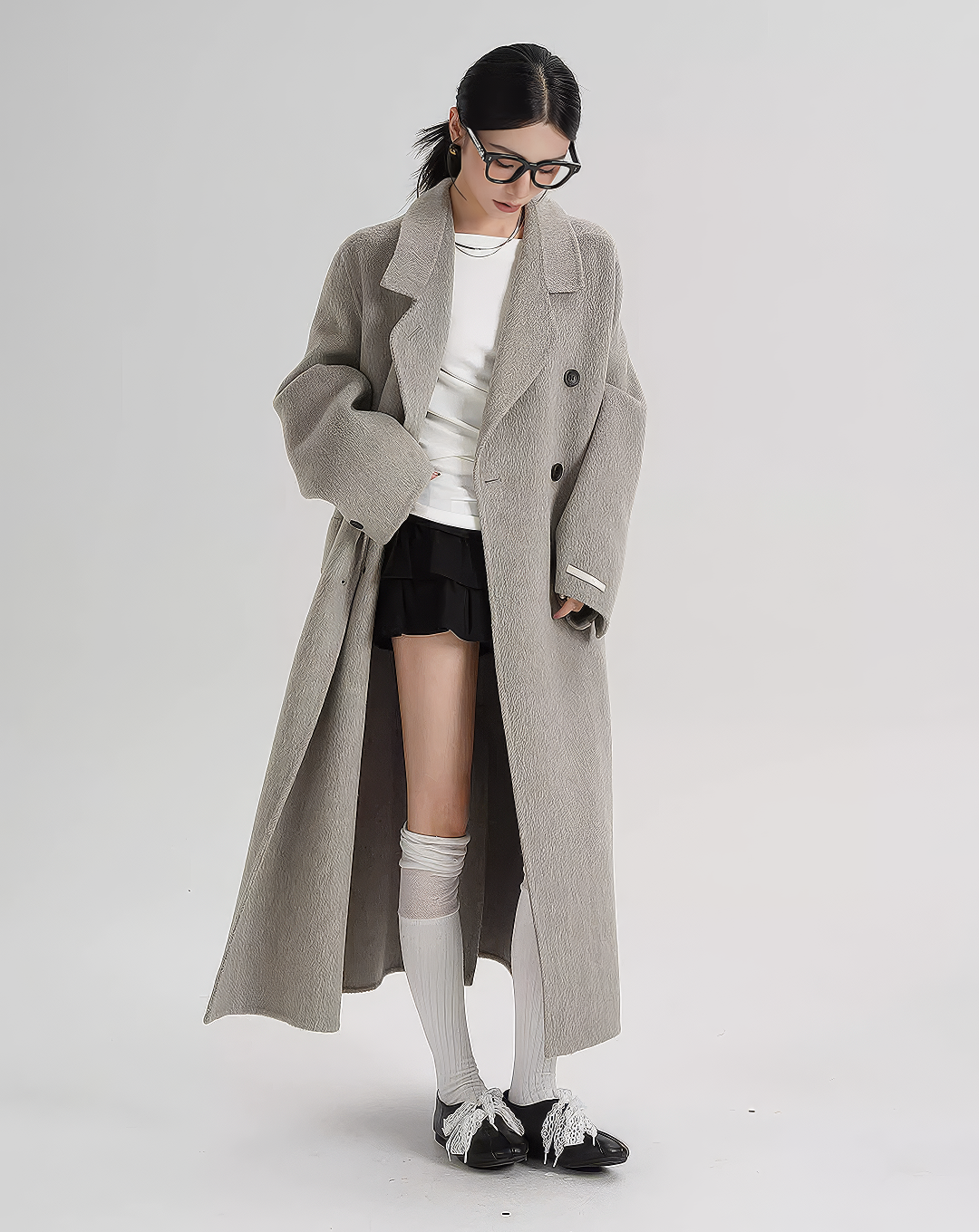 ♀Double Breasted Shaggy Coat