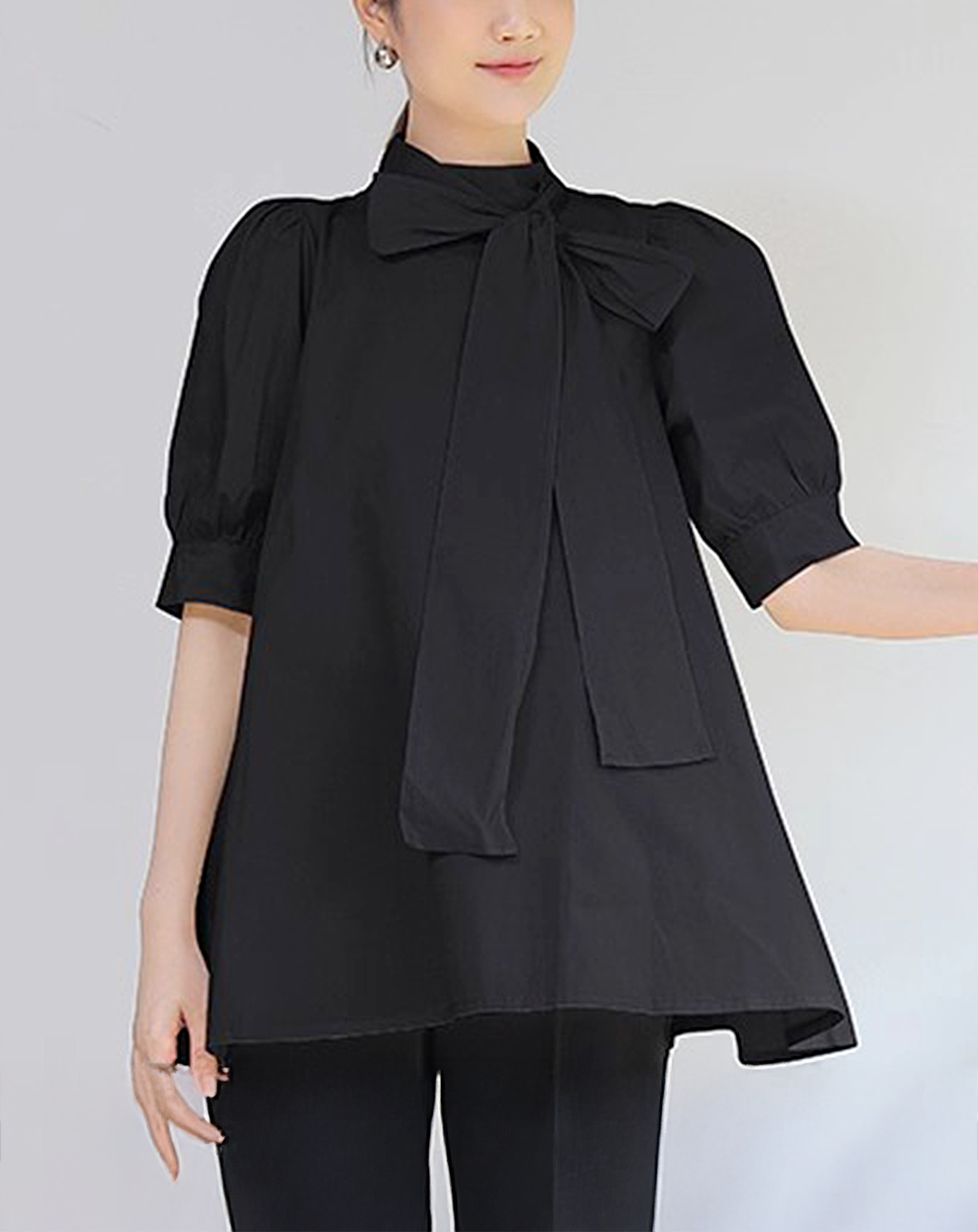 ♀Graceful Bow Flare Blouse
