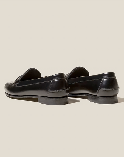 ♀本革／Woven Saddle Leather Loafers