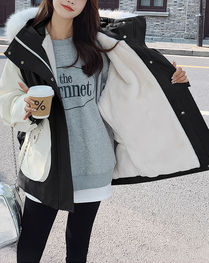 ♀Fur Collar Zip Jacket