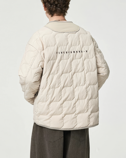 ♂Collarless Quilted Down Jacket