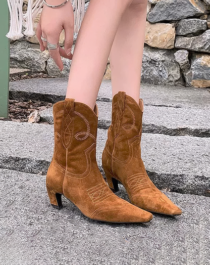 ♀本革／Leather Western Boots